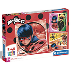 Puzzle 3 x 48 pçs - Ladybug 1