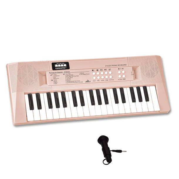 Órgão Eletrónico com Microfone de 37 Teclas Rosa 