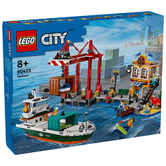 Porto Marítimo com Navio de Carga