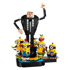 Gru e Minions Construídos com Peças