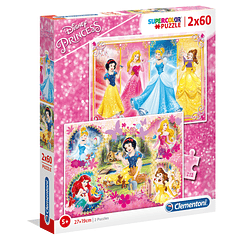 Puzzle 2x60 pçs - Disney Princess