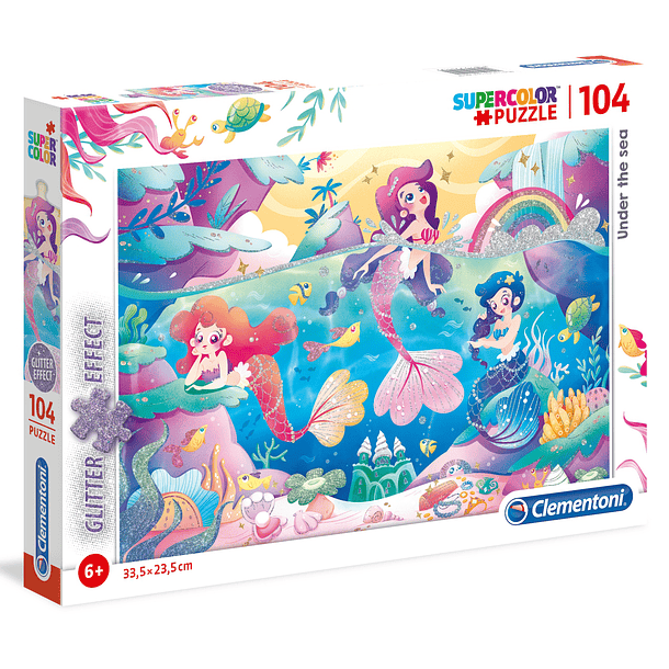 Puzzle Glitter 104 pçs - Sereias 1