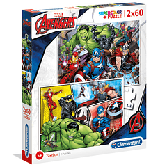 Puzzle 2x60 pçs - Avengers