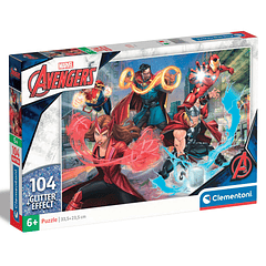 Puzzle Glitter 104 pçs - Marvel Avengers