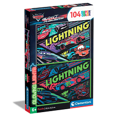 Puzzle Glowing 104 pçs - Cars Glow Racers