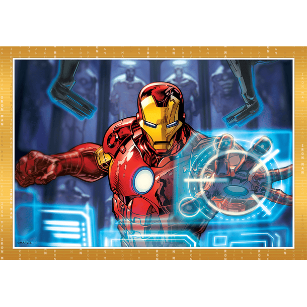 Puzzle 12+16+20+24 pçs 4 em 1 - Marvel Avengers 3