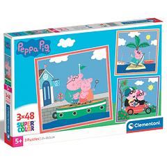 Puzzle 3 x 48 pçs - Peppa Pig