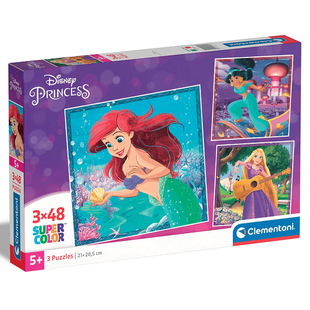 Puzzle 3 x 48 pçs - Disney Princess 1