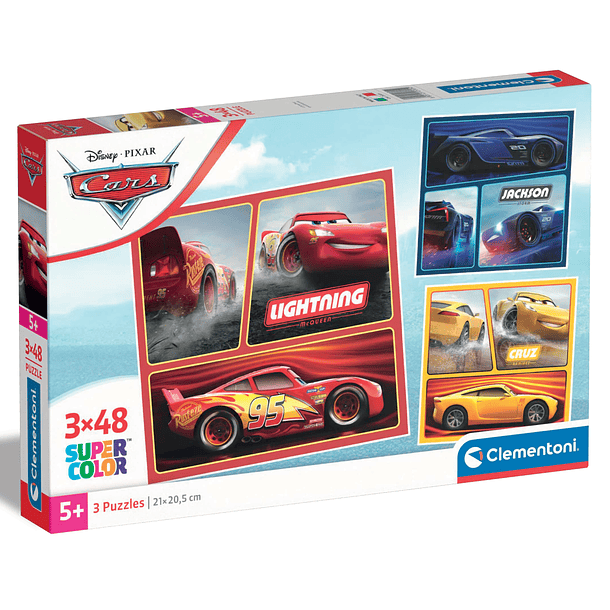 Puzzle 3 x 48 pçs - Cars 1