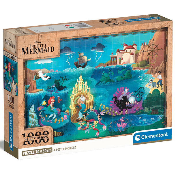 Puzzle 1000 pçs - Story Maps The Little Mermaid 1