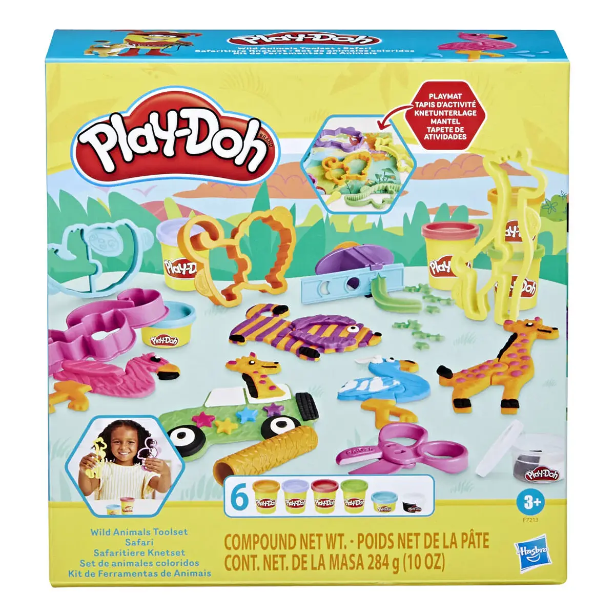 Play-Doh Werkzeugset Für Tierfiguren – Mit Roller & 3 Schneideformen (Giraffe, Zebra, Elefant)