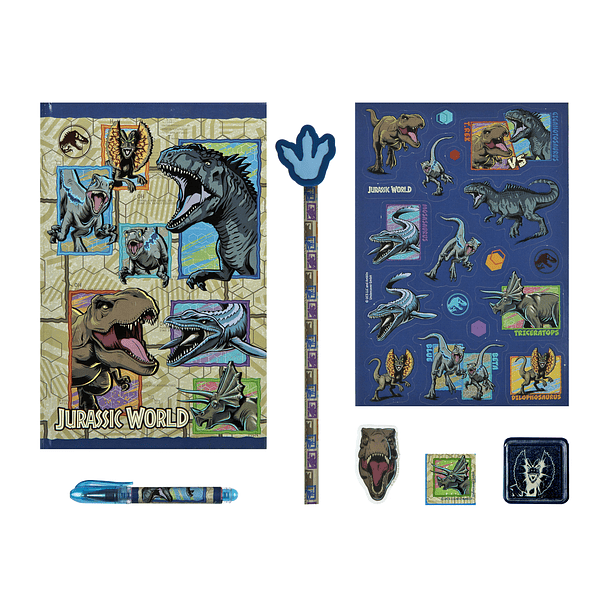 Jurassic World - Conjunto de Escrita com Caderno 2