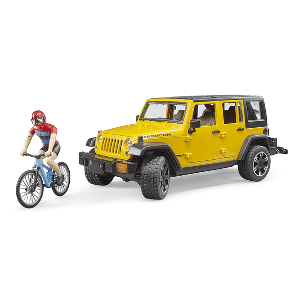 Jeep Wrangler Unlimited Rubicon com Bicicleta e Ciclista 1