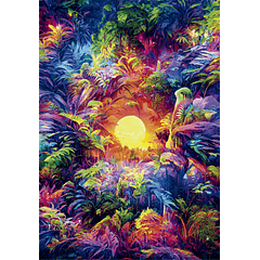 Puzzle 500 pçs Color Boom Collection - Psychedelic Jungle Sunrise