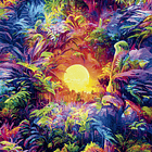 Puzzle 500 pçs Color Boom Collection - Psychedelic Jungle Sunrise 2