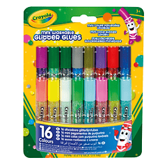 Crayola - 16 Mini Colas com Purpurina Laváveis