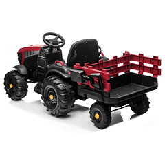 Trator com Atrelado Vermelho 12V