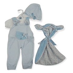 Berjuan - Roupa Macacão Azul e Branco