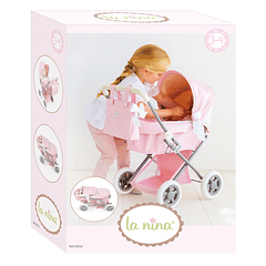 La Nina Pink Pram - Carrinho Pequeno de Bonecas