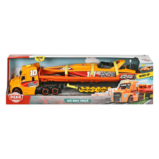 Dickie - Camião com Atrelado com Barco de Corridas 1
