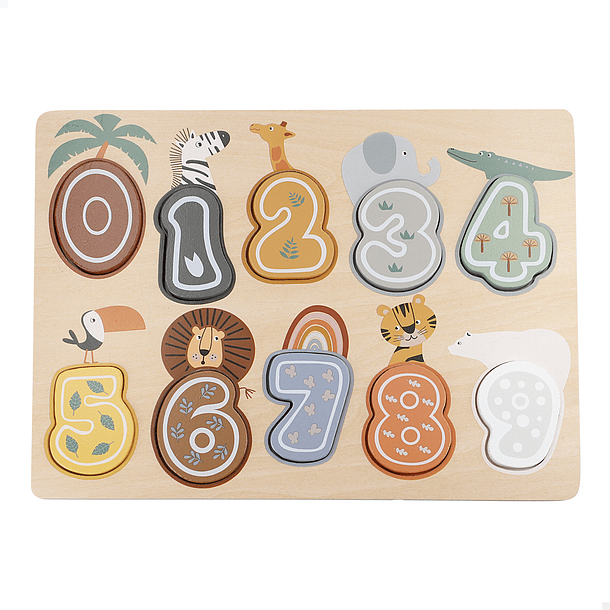 Woomax - Puzzle Números de Madeira 1
