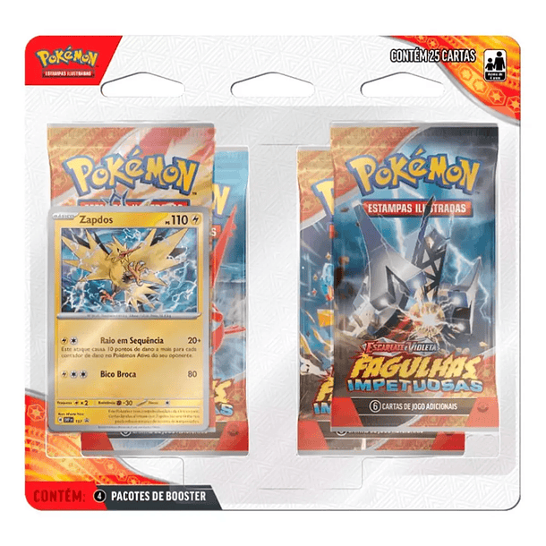 Pokémon Fagulhas Impetuosas - Zapdos 4 Booster 