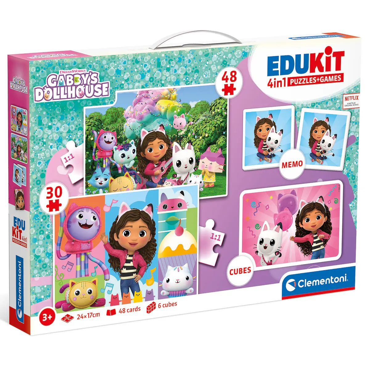 Edukit 4 em 1 - Gabby's Dollhouse | Cubos Luminosos