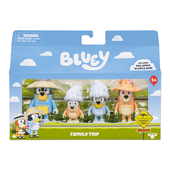Bluey - Pack 4 Figuras Viagem em Família