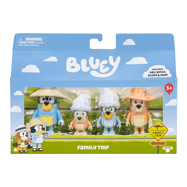 Bluey - Pack 4 Figuras Viagem em Família 1