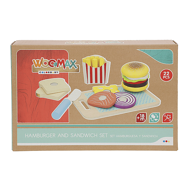 Woomax - Conjunto Hambúrguer e Sandwich em Madeira 1