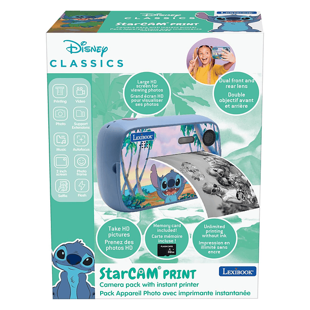 Lexibook - Câmara Digital com Impressora Instantânea Stitch 1
