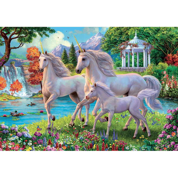 Puzzle 180 pçs - Unicórnios na Cascata 2