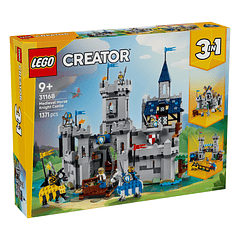 Castelo Medieval com Cavaleiro e Cavalo