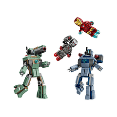 Iron Man e Máquina de Guerra contra Drones Hammer