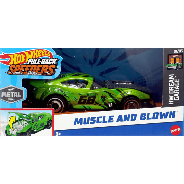 Hot Wheels Pull-Back Speeders - Muscle and Blown 