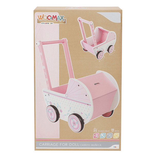 Woomax - Carrinho de Bonecas em Madeira 1
