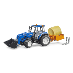 Trator New Holland T5.120 com Pá e Atrelado