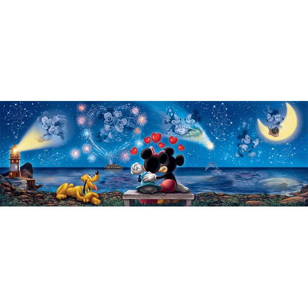 Puzzle Panorama 1000 pçs - Disney Mickey & Minnie 2