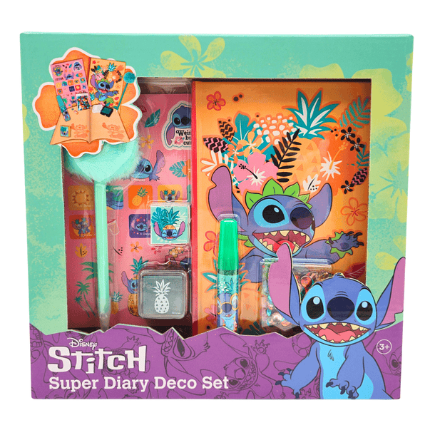 Stitch - Conjunto com Diário + Caneta Pompom 
