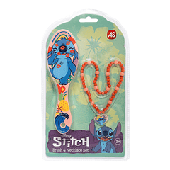 Stitch - Escova Cabelo e Colar Laranja