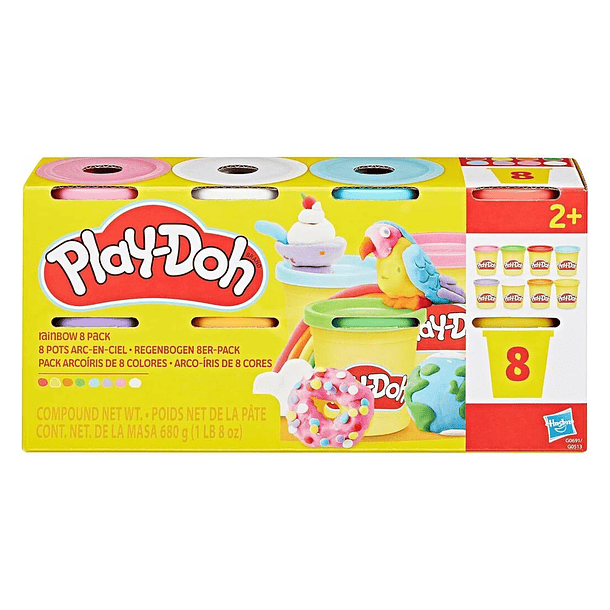 Play-Doh - Pack 8 Potes Cores Arco-Íris 