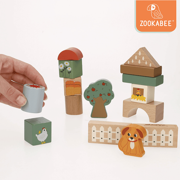Woomax - 36 Blocos de Madeira de Animais da Quinta 6