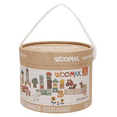Woomax - 36 Blocos de Madeira de Animais da Quinta