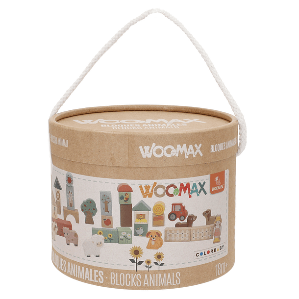 Woomax - 36 Blocos de Madeira de Animais da Quinta 1