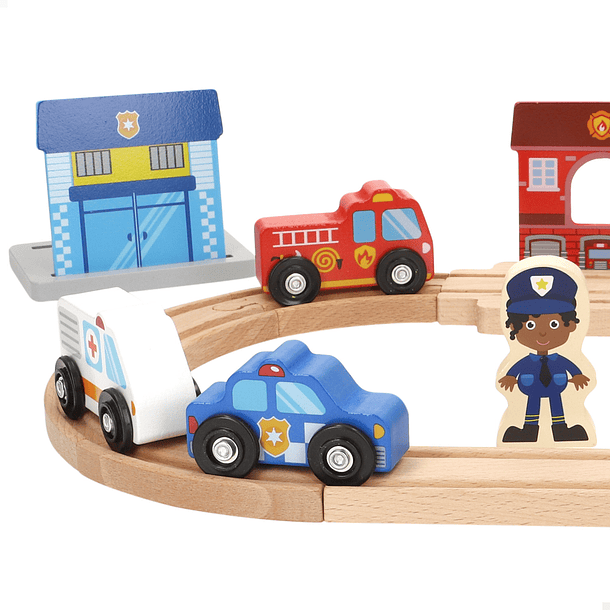 Woomax - Circuito de Madeira com 3 Veículos 3