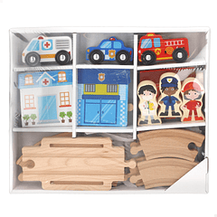 Woomax - Circuito de Madeira com 3 Veículos