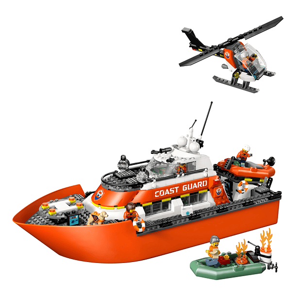 Barco e Helicóptero de Resgate da Guarda Costeira 2