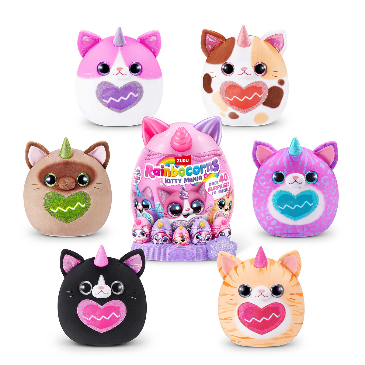 Rainbocorns - Peluche Eggzania Kitty Mania | Cubos Luminosos