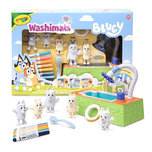 Crayola Washimals - Pintar Bluey e sua Família com Piscina 