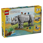 Animais Selvagens: Rinoceronte Majestoso com Aves 1